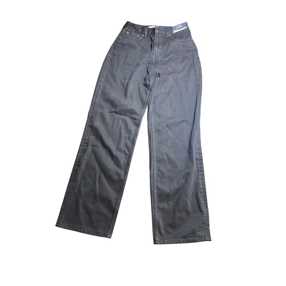 NWT Abercrombie Fitch Womens Black High‎ Rise Loose Curve Love Jeans Size 24